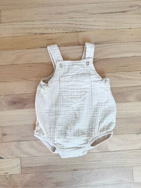 ZARA Cream Cotton Gauze Overalls